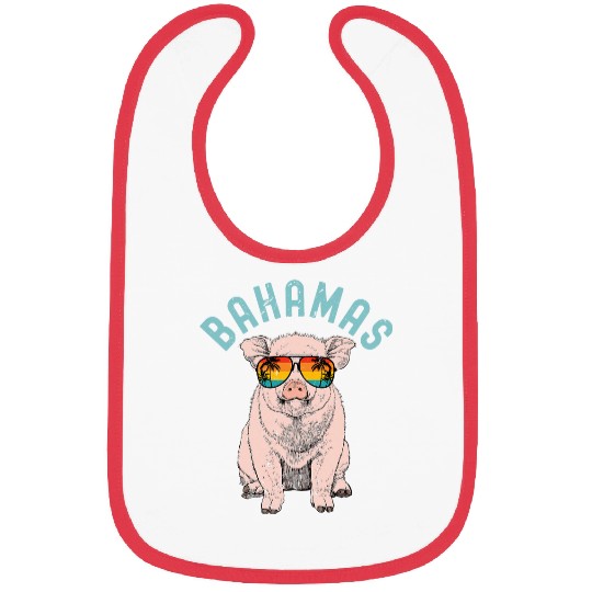 Pig Pet Retro Bahamas Pig Bahamas Souvenir Family Vacation Trip 01 Bibs