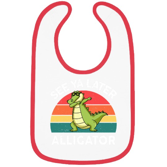 Alligator Pet See Ya Later Alligator  Men Women Funny Bibs