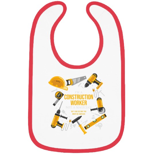Construction Worker Magician Confused Bibs