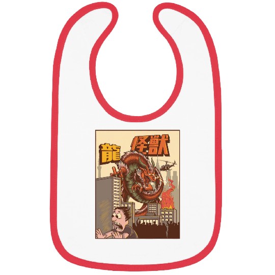 Dragon Pet Kaiju Dragon Japanese Monster 3 Bibs
