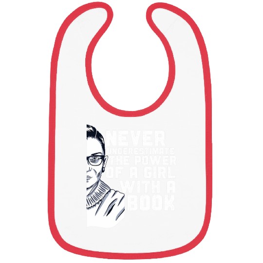 Book Fun Ruth Bader Ginsburg RBG Quote Girl With a Book Feminist 1 6 Bibs