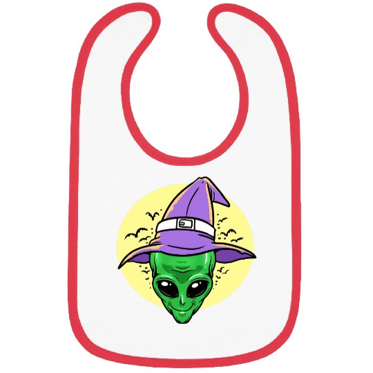 Aliens UFO Wizard Witch Halloween Bibs