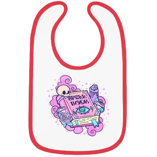 Book Fun Cute Spell Book Funny Halloween Graphic For Women and Girls Bibs