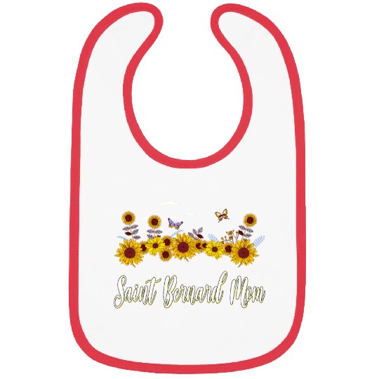 Saint Bernard Pet Mom Sunflower Bibs