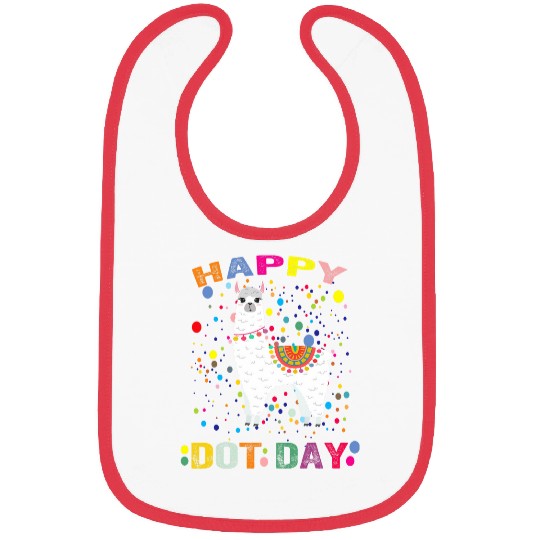 Llama Pet Happy Dot Day September colorful cute llama alpaca Bibs
