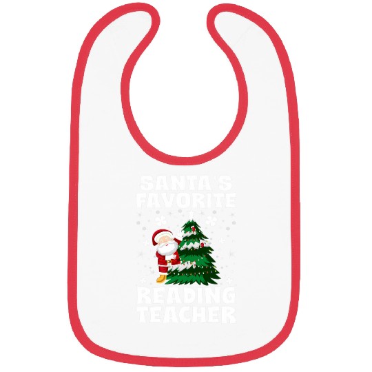 Book Fun Santas Favorite Reading Teacher xmass School Staff Lover Bibs