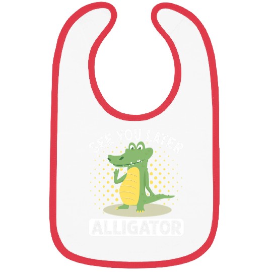 Alligator Pet See You Later Alligator Crocodile Rainbow Leopard Bibs