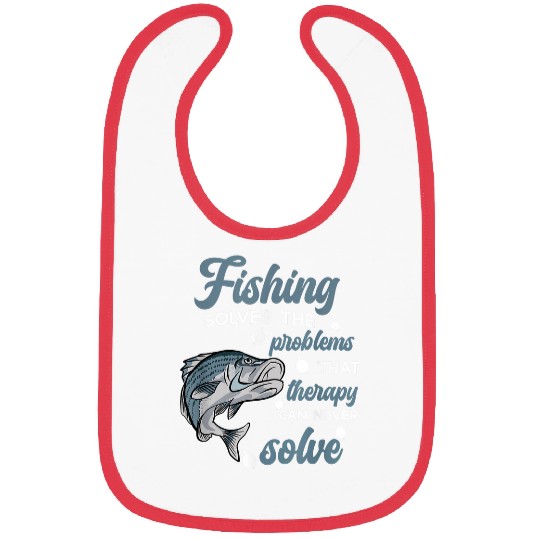 Fishing Fun Solves The Problems Funny Striped Bass Fish for Men Bibs