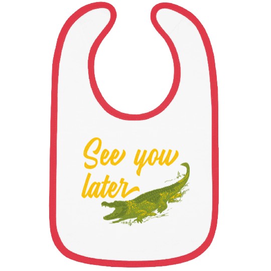 Alligator Pet See You Later Alligator distressed Bibs
