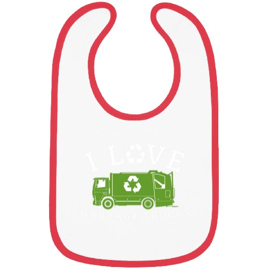 I Love Garbage Trucks Funny Garbage Truck Driver Recycling Bibs