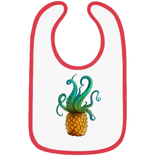 Octopus Pet pineapples Octopus Funny Summer Tee Bibs