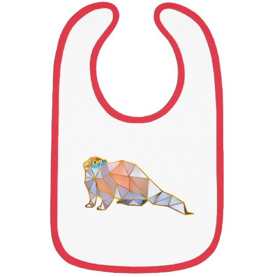 Otter Pet Geometric Lines Bibs