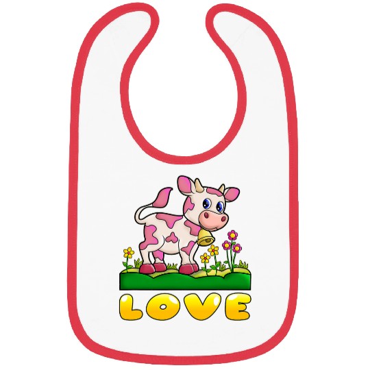 Cow Pet Strawberry Cow Design Bibs