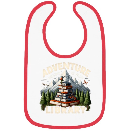 Book Fun Adventure Begins At Your Library Book Lover Camping Nature Bibs