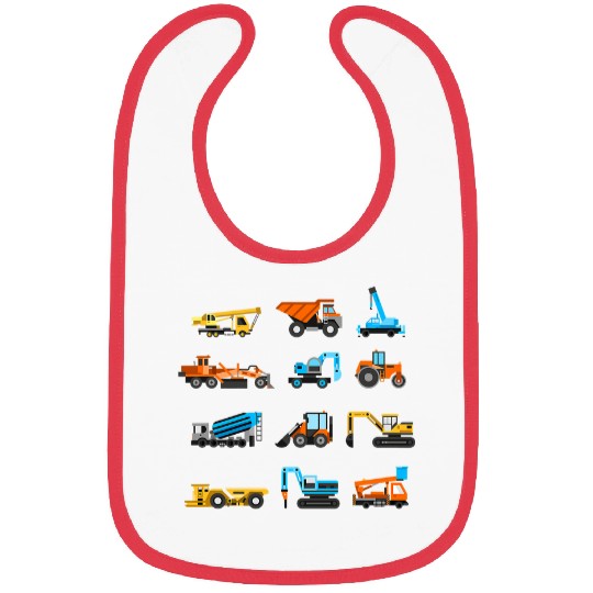 Excavator Fun Construction Trucks Bibs