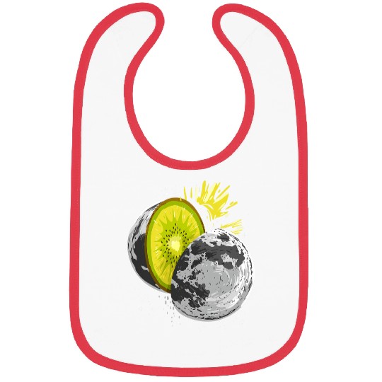 Astronaut Job Moon Fruit Kiwi Fruit Healthy Spaceart Bibs