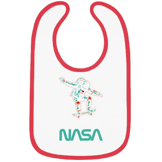 Astronaut Job NASA Astronaut rides a skateboard Worm Bibs