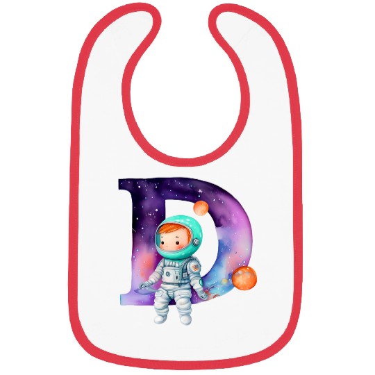 Astronaut Job Space Astronaut Letter D Name Monogram Initial Galaxy Planet Bibs