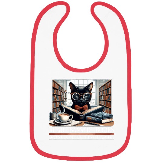 Book Fun Read Banned Books Drink Coffee Fight Evil Book Lovers Bibs