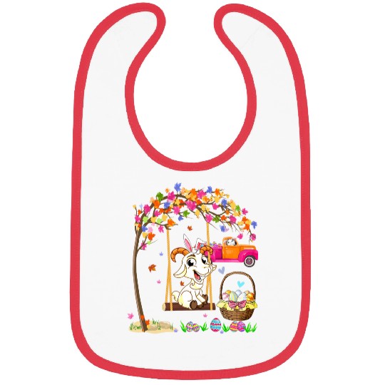 Goats Pet easter Goats bunny carrying easter eggs on pickup truck Bibs