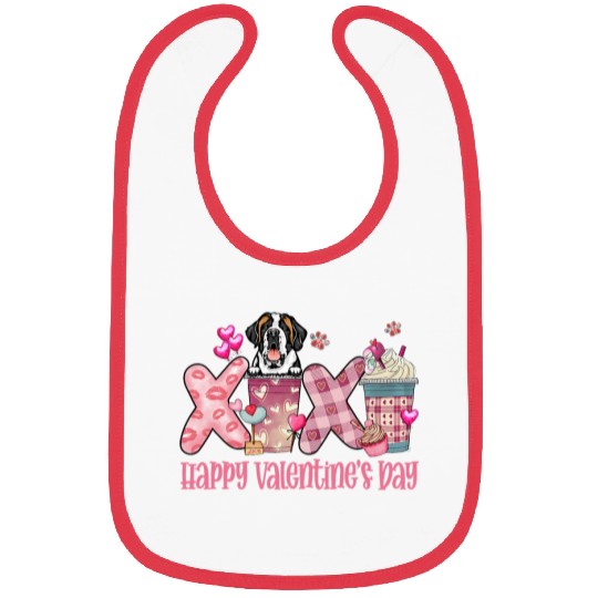 Saint Bernard Pet XOXO Happy Valentines Day Coffee Bibs