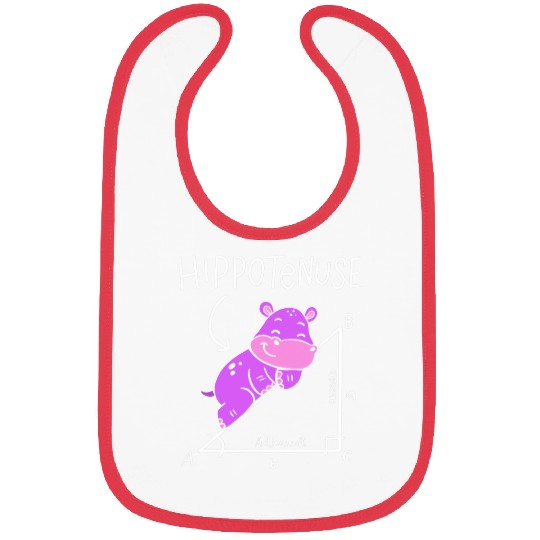 Hippo Pet Geometry Funny Math Lover Hypotenuse Costume Bibs