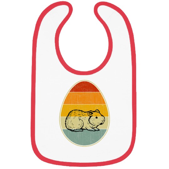 Hamster Pet Retro Style Easter Egg Graphic Funny Easter Day Hamster Bibs