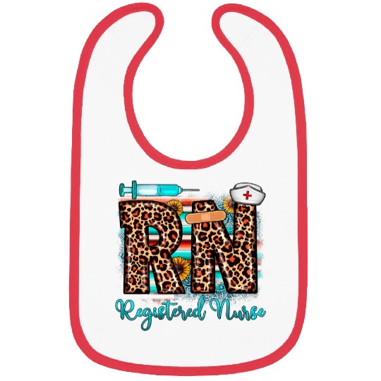 nurses Job Western Leopard Print RN Registered nurses Gifts Sunflowers Bibs