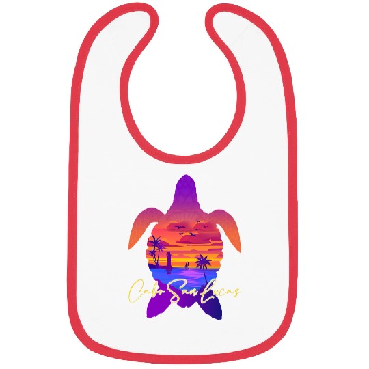 Turtle Pet Cabo San Lucas Sunset Sea Turtle Theme Family Vacation Bibs