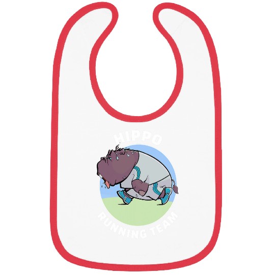 Hippo Pet Hippo Running Team Funny Slow Runner Hippo Lover Bibs