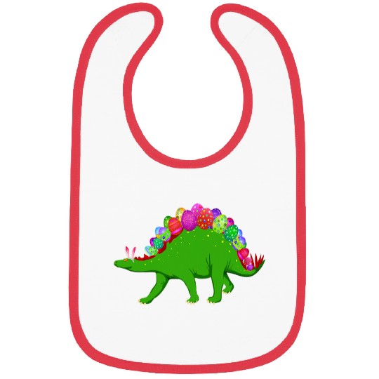 Dinosaur Pet Easter Stegosaurus Bunny Eggs Kids Boys Girls Bibs