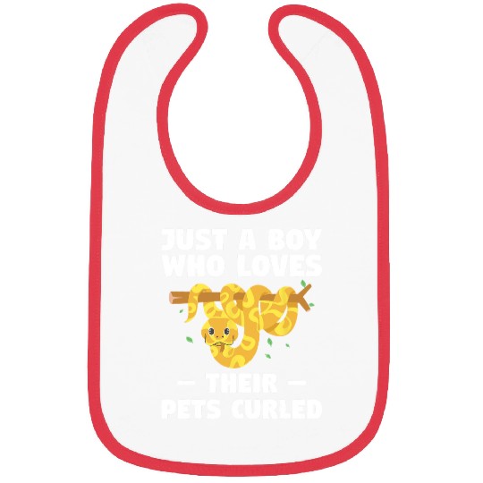 Python Pet Just A Boy Who Loves Their Pets Curled Ball Python Pythons Bibs