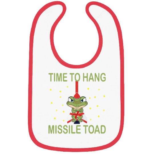 Frog Pet Funny Christmas Pun Festive Mistletoe Frog Toad Distressed 6 Bibs