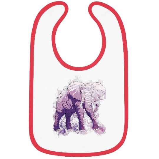 Elephant Mammal Water Splash Art Wild Animal Realistic Bibs