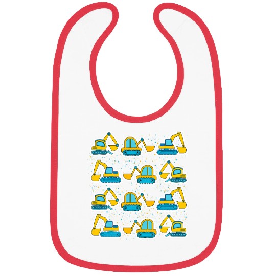 Excavator Fun Vehicles Construction Work Kids Boys Toddlers Bibs