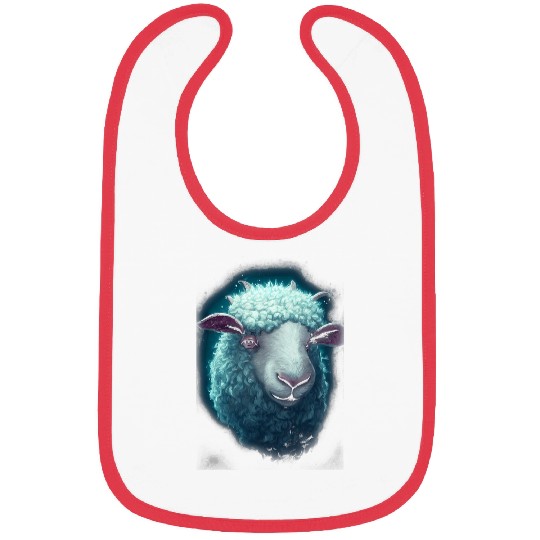 Sheep Pet Face Light Blue Fur Animal Lover Bibs