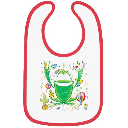 Frog Pet Funny Amphibian Rainforest Animal Toad Cactus Frog Bibs