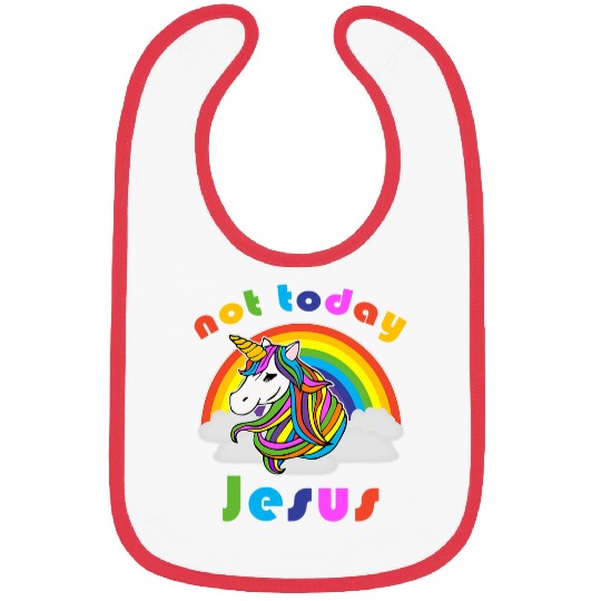 Unicorn Pet Not Today Jesus Unicorn Rainbow Bibs