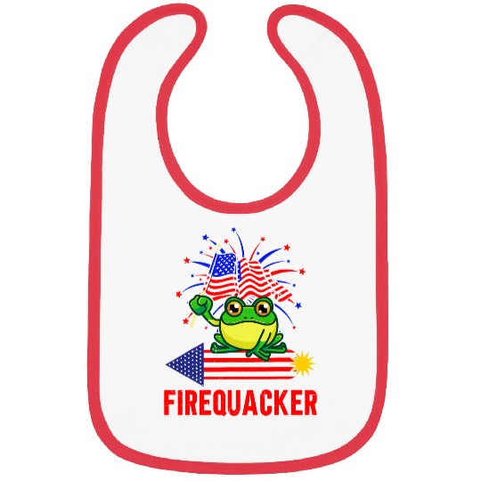 Frog Pet Funny Fourth of July USA Firequacker Bibs