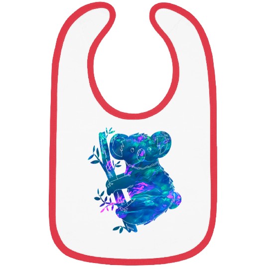 Koala Pet Cyan Blue Violet teal Koala For Animals Lover Bibs