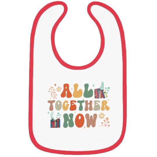 Book Fun all toger now summer reading rainbow hand Bibs