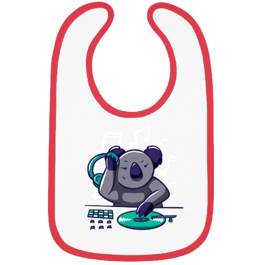 Koala Pet DJ Jockey Disc Spin Table Illustration Music Bibs