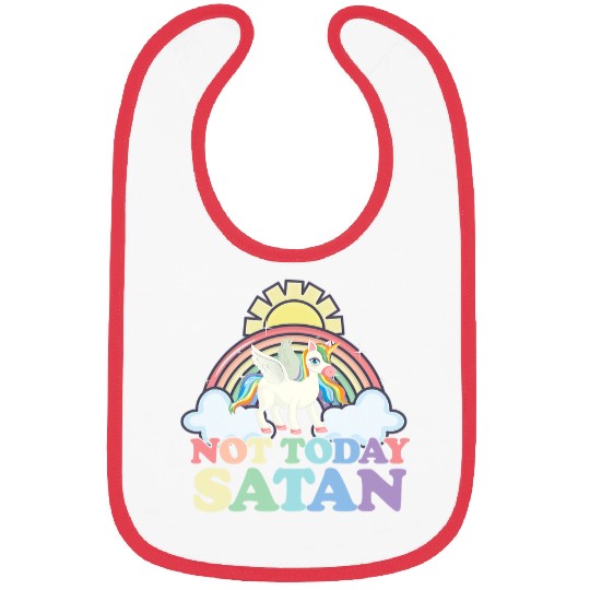 Unicorn Pet Not Today Satan Rainbow Bibs