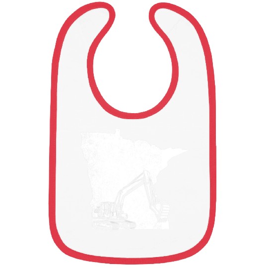 Excavator Fun cool minnesota map art graphic theme Bibs