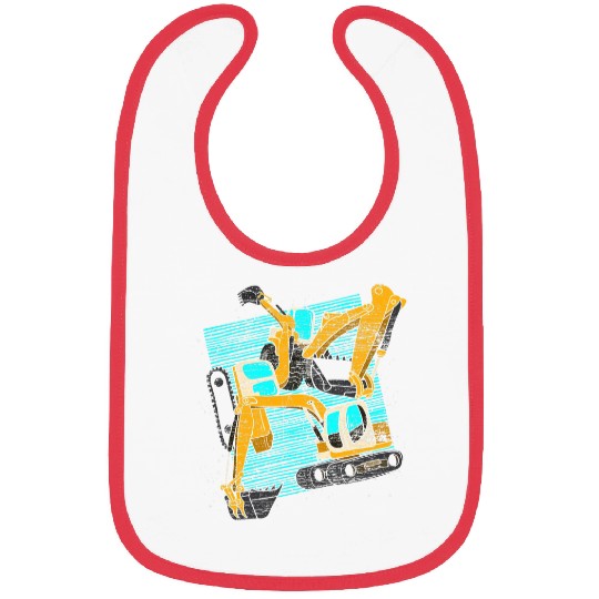 Excavator Fun Construction Work Vehicle Digger Kids Toddlers Bibs