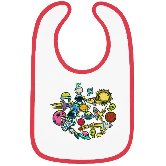 Astronaut Job Space Doodle Astronomy Lover Universe Future Astronaut Bibs