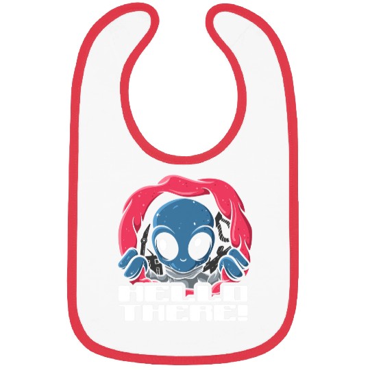 Aliens UFO Hello There UFO Believer Funny Space Area 51 Alien Face Bibs