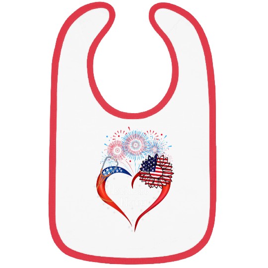 nurses Job healthcares Worker USA USA Sunflower Fireworks Bibs