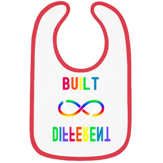 Autism Puzzle Built Different Rainbow Infinity Bibs