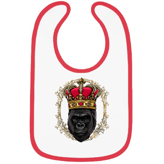 Gorilla Pet King Queen Gorilla Face Princess Primate Jungle Ape Monkey Bibs